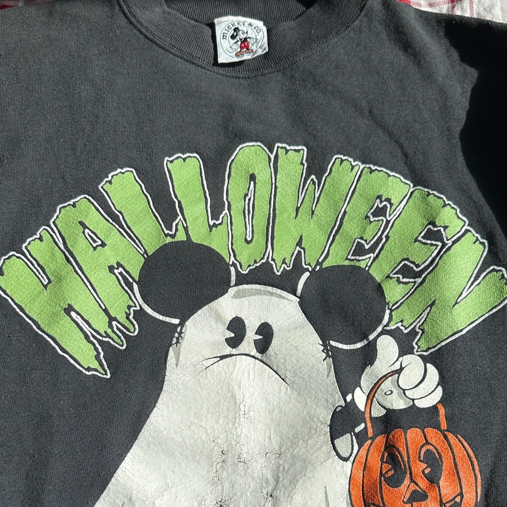 Vintage Mickey mouse Halloween Ghost Sweatshirt XL unisex print on both sides - Picture 5 of 16